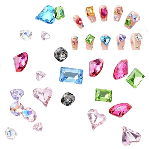 50/100 Stück gemischte Nägel, Kunst-Anhänger, spitze Unterseite, Strass, funkelnde Nägel, Edelstein, Nägel, Kristalle, Charm-Anhänger 50/100 Stück gemischte Nägel, Kunst-Anhänger, spitze Unterseite, Strass, funkelnde Nägel, Edelstein, Nägel, Kristalle, Charm-Anhänger von FackLOxc