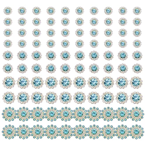 Blumen-Strasssteine zum Aufnähen für Kleidung, Schuhe, Kleider, Nähen, farbige Kristalle, flache Rückseite, verschiedene Größen, 100 Stück Blumen-Strasssteine zum Aufnähen für Kleidung, Schuhe, Kleider, Nähen, farbige Kristalle, flache Rückseite, verschiedene Größen, 100 Stück von FackLOxc