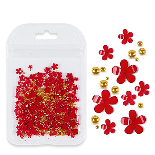 Bunte 3D-Acryl-Blumen-Aufkleber mit Perlen für von FackLOxc