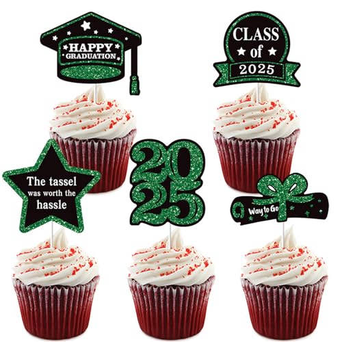 Cupcake-Aufsätze, Kuchendekoration, Abschlussfeier, Kuchenzubehör, Papierstruktur für Partys, Feiern, 5 Stück von FackLOxc