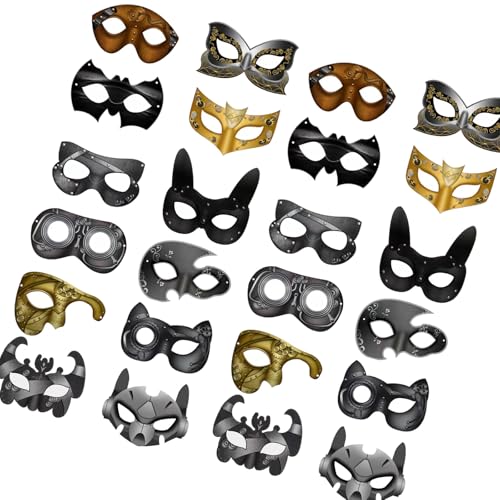 DIYS bemaltes Pappmaché-Maskerade, Tier, halbes Gesicht, Halloween, Cosplay, Kostüm-Requisiten für Kinder, Teenager, Geschenke, Maskerade von FackLOxc