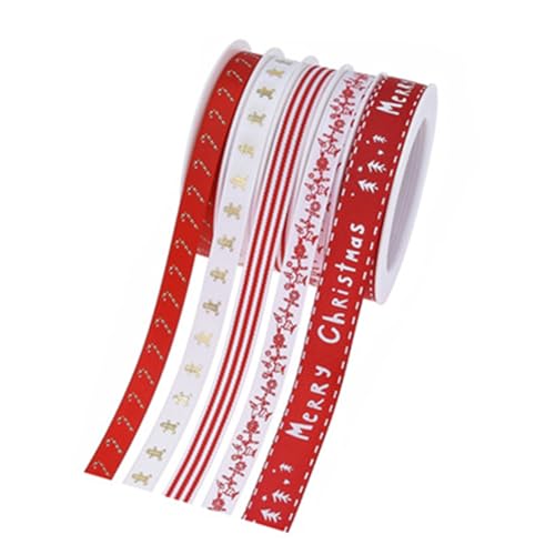Dekoratives Weihnachtsband, 4,5 m, Rolle für Festivals, Verpackungen, Bastelprojekte, Kranz, Geschenkbox, Verpackung, Requisiten Dekoratives Weihnachtsband, 4,5 m, Rolle für Festivals, Verpackungen, Bastelprojekte, Kranz, Geschenkbox, Verpackung, Requisiten von FackLOxc