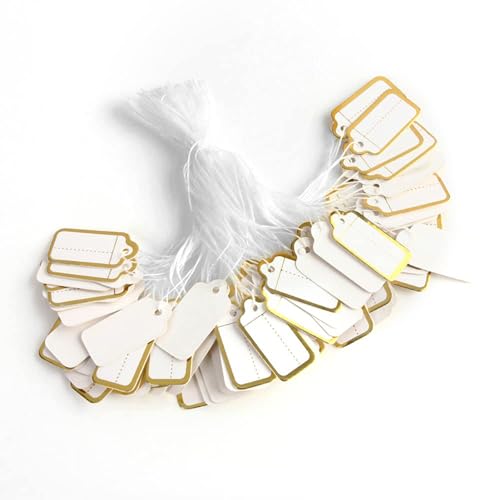 Etiketten zum Aufhängen von Schreibwaren und Kleidung, klein, beschreibbar, für Schmuck, Schuhe, Schreibwaren und Kleidung, 500 Stück von FackLOxc