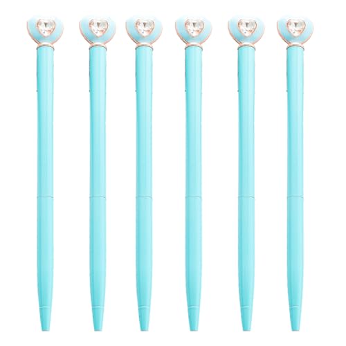 FackLOxc 6 x Kugelschreiber, glattes Schreiben, 1,0 mm, Ölstift, Liebesherz, Kugelschreiber, Schreibwaren, Schule, Bürobedarf von FackLOxc