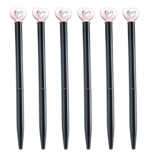 FackLOxc 6 x Kugelschreiber, glattes Schreiben, 1,0 mm, Ölstift, Liebesherz, Kugelschreiber, Schreibwaren, Schule, Bürobedarf von FackLOxc
