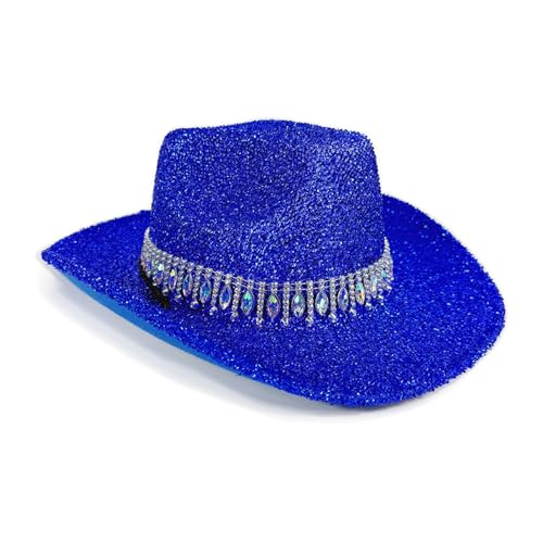 FackLOxc Cowgirl-Hut mit Schmucksteinen, schwerer Kristall-Panama-Hut, Überraschung, Mädchen, Jungen, Brauthut für Karneval, Musikfestival FackLOxc Cowgirl-Hut mit Schmucksteinen, schwerer Kristall-Panama-Hut, Überraschung, Mädchen, Jungen, Brauthut für Karneval, Musikfestival von FackLOxc