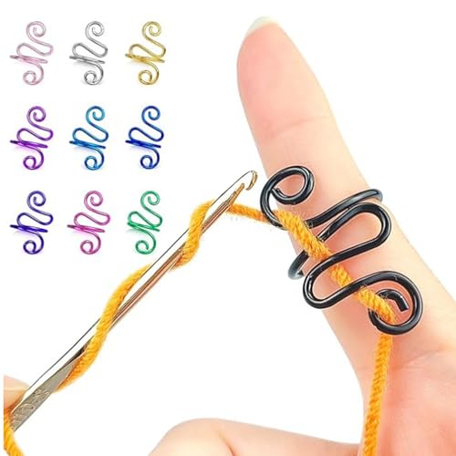 FackLOxc Häkelringe, verstellbare Garnspannringe, Schlangenform, zum Stricken, für Mutter, 10/14/15 Stück von FackLOxc