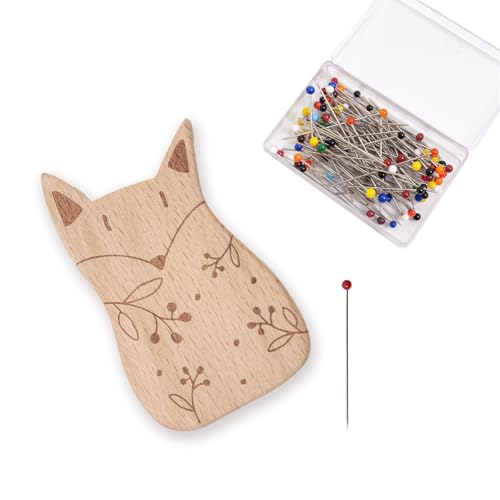 FackLOxc Holznadelkissen mit 100 Nähnadeln zum Schneidern, Nähnadelkissen mit 38 mm langer, gerader Quiltnadel FackLOxc Holznadelkissen mit 100 Nähnadeln zum Schneidern, Nähnadelkissen mit 38 mm langer, gerader Quiltnadel von FackLOxc