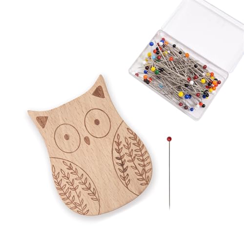 FackLOxc Holznadelkissen mit 100 Nähnadeln zum Schneidern, Nähnadelkissen mit 38 mm langer, gerader Quiltnadel FackLOxc Holznadelkissen mit 100 Nähnadeln zum Schneidern, Nähnadelkissen mit 38 mm langer, gerader Quiltnadel von FackLOxc
