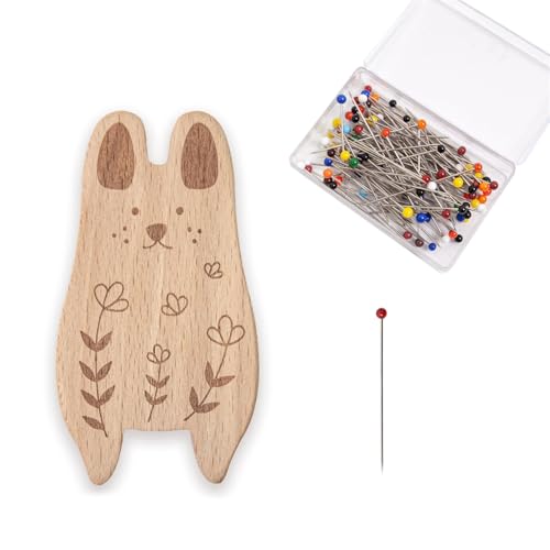 FackLOxc Holznadelkissen mit 100 Nähnadeln zum Schneidern, Nähnadelkissen mit 38 mm langer, gerader Quiltnadel FackLOxc Holznadelkissen mit 100 Nähnadeln zum Schneidern, Nähnadelkissen mit 38 mm langer, gerader Quiltnadel von FackLOxc