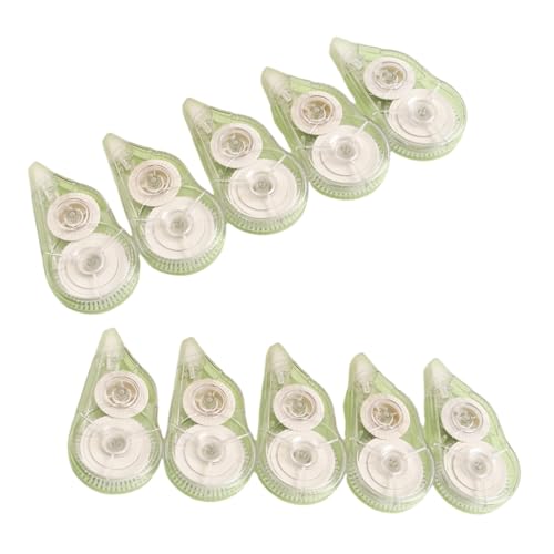 FackLOxc Korrekturroller, 8 m x 5 mm, für Notizen, nachfüllbar, weiß, Korrekturband, insgesamt 80 m, für Schule und Büro, 10 Stück von FackLOxc