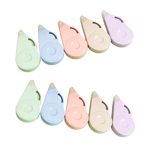 FackLOxc Korrekturroller, 8 m x 5 mm, für Notizen, nachfüllbar, weiß, Korrekturband, insgesamt 80 m, für Schule und Büro, 10 Stück von FackLOxc