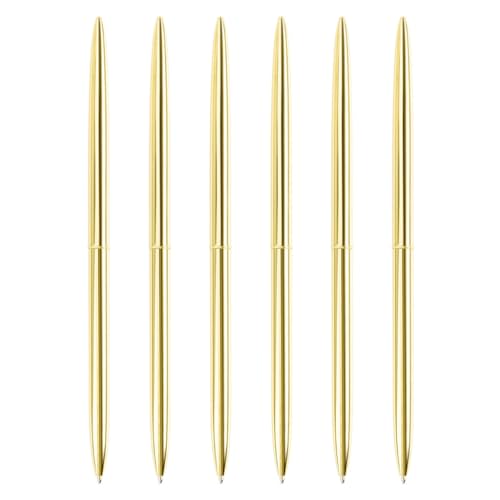 FackLOxc Langer Kugelschreiber, Drehmechanik, Metall-Kugelschreiber, 1,0 mm Spitze, reibungsloses Schreiben, Signierstift, Gastschild, 6 Stück FackLOxc Langer Kugelschreiber, Drehmechanik, Metall-Kugelschreiber, 1,0 mm Spitze, reibungsloses Schreiben, Signierstift, Gastschild, 6 Stück von FackLOxc