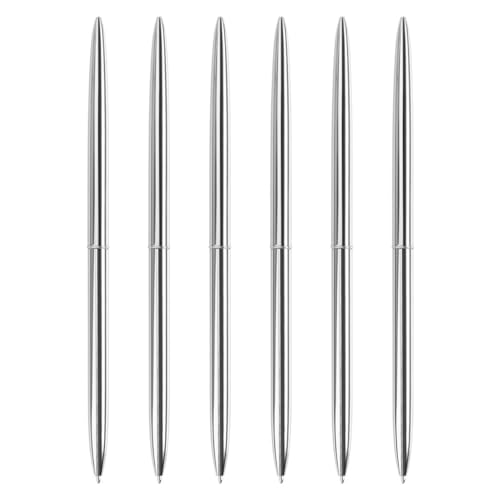 FackLOxc Langer Kugelschreiber, Drehmechanik, Metall-Kugelschreiber, 1,0 mm Spitze, reibungsloses Schreiben, Signierstift, Gastschild, 6 Stück FackLOxc Langer Kugelschreiber, Drehmechanik, Metall-Kugelschreiber, 1,0 mm Spitze, reibungsloses Schreiben, Signierstift, Gastschild, 6 Stück von FackLOxc