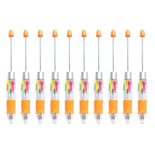 FackLOxc Mehrfarbiger Kugelschreiber, 4 Farben in 1, Perlenstift, 4 Farben in 1, einziehbarer Kugelschreiber für Schüler und Lehrer, 10 Stück FackLOxc Mehrfarbiger Kugelschreiber, 4 Farben in 1, Perlenstift, 4 Farben in 1, einziehbarer Kugelschreiber für Schüler und Lehrer, 10 Stück von FackLOxc