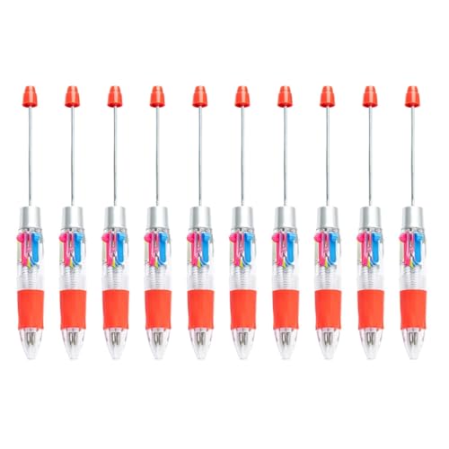 FackLOxc Mehrfarbiger Kugelschreiber, 4 Farben in 1, Perlenstift, 4 Farben in 1, einziehbarer Kugelschreiber für Schüler und Lehrer, 10 Stück FackLOxc Mehrfarbiger Kugelschreiber, 4 Farben in 1, Perlenstift, 4 Farben in 1, einziehbarer Kugelschreiber für Schüler und Lehrer, 10 Stück von FackLOxc