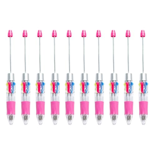 FackLOxc Mehrfarbiger Kugelschreiber, 4 Farben in 1, Perlenstift, 4 Farben in 1, einziehbarer Kugelschreiber für Schüler und Lehrer, 10 Stück FackLOxc Mehrfarbiger Kugelschreiber, 4 Farben in 1, Perlenstift, 4 Farben in 1, einziehbarer Kugelschreiber für Schüler und Lehrer, 10 Stück von FackLOxc