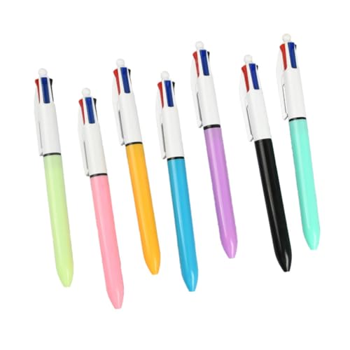 FackLOxc Mehrfarbiger Kugelschreiber, 4-farbig, einziehbar, 1,0 mm, Grün, Blau, Rötung, Schwarz, für Büro, Schule, 7 Stück FackLOxc Mehrfarbiger Kugelschreiber, 4-farbig, einziehbar, 1,0 mm, Grün, Blau, Rötung, Schwarz, für Büro, Schule, 7 Stück von FackLOxc