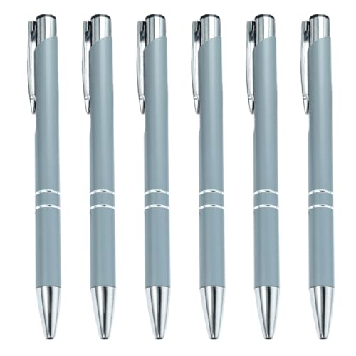 FackLOxc Metall-Kugelschreiber, 1,0 mm, einziehbarer Kugelschreiber, Ölstift, Schreibwarenstift, glattes Schreiben, für Büro, Schule, 6 Stück von FackLOxc