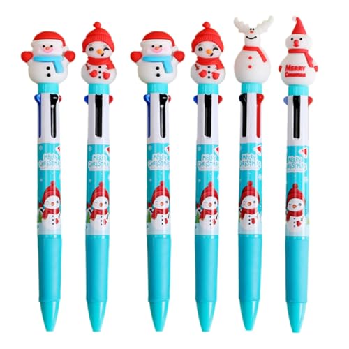 FackLOxc Shuttle-Stift, Weihnachts-Kugelschreiber, 4-in-1, mehrfarbiger Stift, Büro- und Schulbedarf für glattes Schreiben, 6 Stück FackLOxc Shuttle-Stift, Weihnachts-Kugelschreiber, 4-in-1, mehrfarbiger Stift, Büro- und Schulbedarf für glattes Schreiben, 6 Stück von FackLOxc