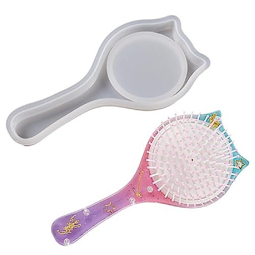 FackLOxc Silikonform zum Selbermachen von Schmuck, Basteln, Kunstharz, niedliche Haarbürste, Epoxidharz-Formen für DIY, Haarstyling, Kamm, Haarbürste, Zubehör, Form von FackLOxc
