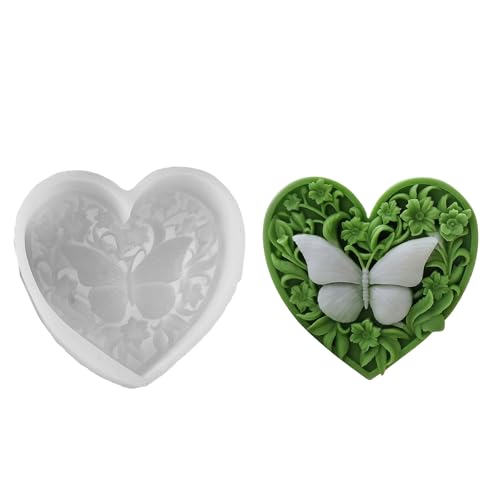 Flexible Silikonform Herz Schmetterling Kerzenform Duft Aromatherapys Herstellung Form Handgefertigter Schreibtisch Ornament Schimmel von FackLOxc