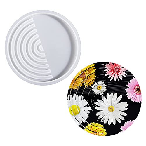 Kristall-Teetablett / Kaffeeform, Epoxidharz, Halbmondform, rund, gestreift, Tischset, geeignet für Heimdekoration Kristall-Teetablett / Kaffeeform, Epoxidharz, Halbmondform, rund, gestreift, Tischset, geeignet für Heimdekoration von FackLOxc