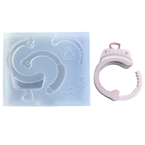 Liebeshandschellen-Schlüsselanhänger, Silikon, Epoxidharz, Halskette, Ornamente, Anhänger, Schmuck, Basteln für Valentinstag Liebeshandschellen-Schlüsselanhänger, Silikon, Epoxidharz, Halskette, Ornamente, Anhänger, Schmuck, Basteln für Valentinstag von FackLOxc