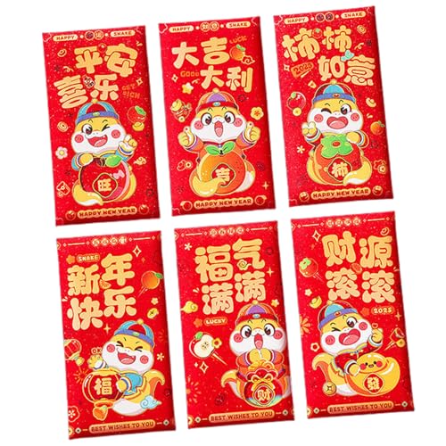 Papiertüte, Motiv: Rötungen, Cartoon, Schlangenjahr, multifunktional, chinesische Tierkreiszeichen, Geldbeutel, 6 Stück/4 Stück Papiertüte, Motiv: Rötungen, Cartoon, Schlangenjahr, multifunktional, chinesische Tierkreiszeichen, Geldbeutel, 6 Stück/4 Stück von FackLOxc