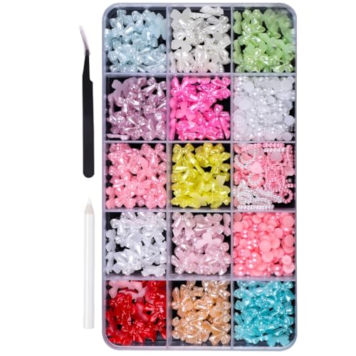 Schleifen-Anhänger in verschiedenen Formen, 3D-Schleifen-Charms, flache Rückseite, Perlen, Nägel, Kunstdekorationen für Acrylnägel von FackLOxc