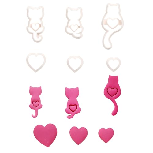 Set Von 6 Mehrzweckkatzen Polymers Tonschneider Valentinstag Schmuckstücke Für Ohrringe Und Halsketten Set Von 6 Mehrzweckkatzen Polymers Tonschneider Valentinstag Schmuckstücke Für Ohrringe Und Halsketten von FackLOxc