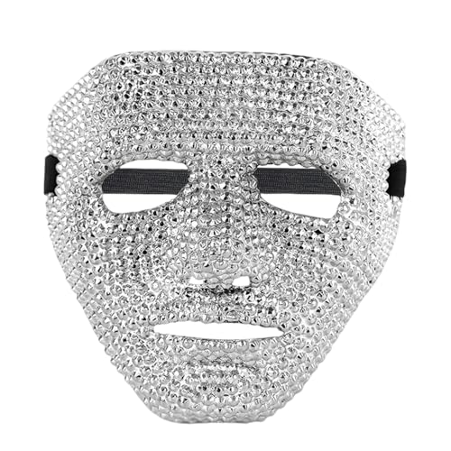 Skelettgesicht, Halloween, Totenkopf, Gesichtsmaske, Strasssteine, Halloween, Cosplay, Zubehör für Damen und Herren von FackLOxc