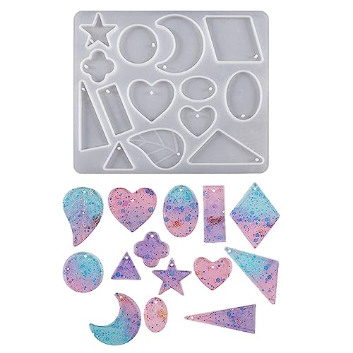Sternblatt Mondform Ohrringe Silikonform Epoxidharz Guss Herz Runde Charme Form Juwely Ornament Geschenk von FackLOxc