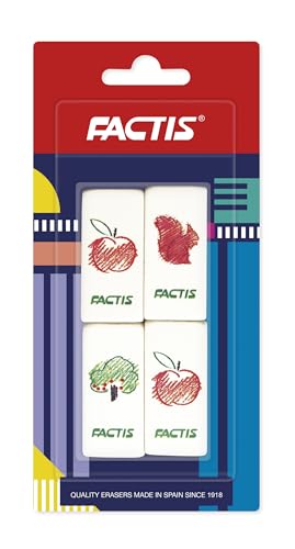 Factis Blister 4 Radiergummis N30 Farbdruck FACTIS von Factis