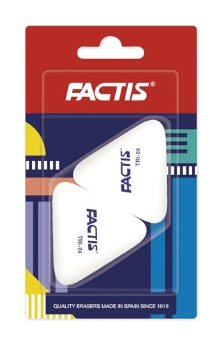 Blister mit 2 dreieckigen Radiergummis TRI24 FACTIS® von Factis
