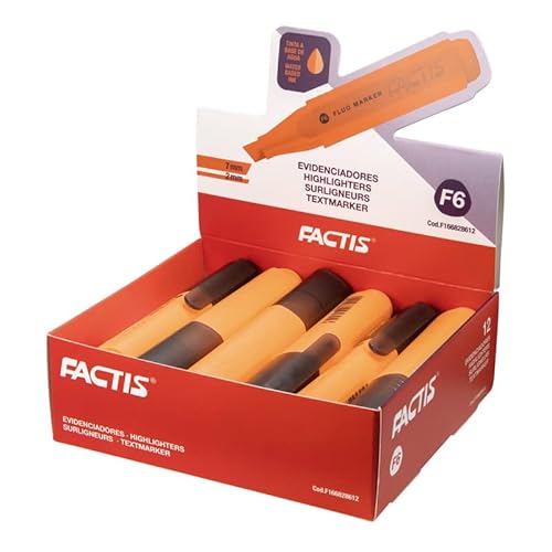 Factis® Präsentationsbox, 12 Stück, fluoreszierend, F6, Orange von Factis