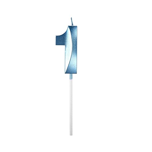 Geburtstag Nummer Kerzen, 3D Geburtstagskerzen mit Zahlen 5 cm Kerzen Zahlen Geburtstag für Torte, Tortendeko Geburtstag mit Kerzen für Geburtstag Jahrestag Partys (Blau, 1) von Factorys