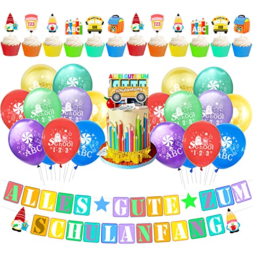 2 Schulanfang Dekorationen | Ballon-Set für Fotografie - 1. Cupcake Luftballons, Klassenzimmer Supplies für Vorschule High School Dekorationen 2 Schulanfang Dekorationen | Ballon-Set für Fotografie - 1. Cupcake Luftballons, Klassenzimmer Supplies für Vorschule High School Dekorationen von Facynde