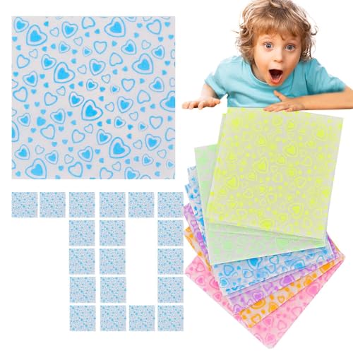 Facynde Kranich-Faltpapier,Kranich-Faltpapier-Set | leuchtendes quadratisches Kranichpapier 7 Farben Herzdesign | Sicheres Kunsthandwerk, DIY-Faltpapier für Kinder, Papierhandwerk, Kunsthandwerk von Facynde