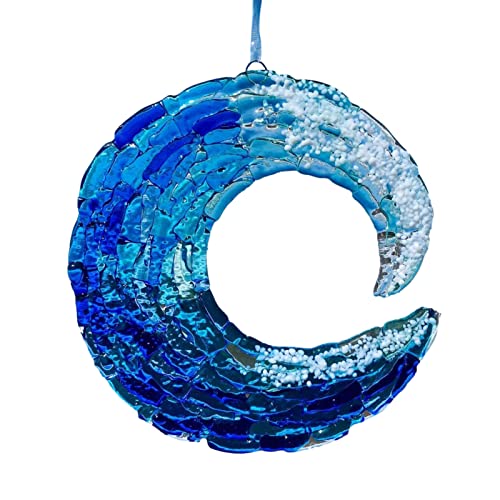 Facynde Ozean-Wellen-Verzierung | Blaues Acrylglas Meer hoch gebeizt Fensterdeko, Theme Ornament für Schlafzimmer, Hochzeitsdekoration, Zubehör von Facynde
