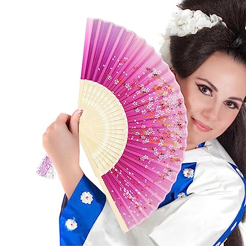 Faltbarer Handfächer,Chinesischer Handfächer | Japanischer Seiden-Handfächer aus Bambus, chinesischer Handfächer der Antike mit Quasten für Studenten, Faltbarer Handfächer,Chinesischer Handfächer | Japanischer Seiden-Handfächer aus Bambus, chinesischer Handfächer der Antike mit Quasten für Studenten, von Facynde