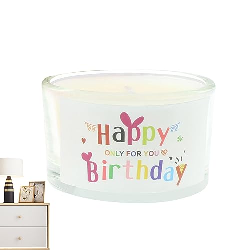 Facynde Geburtstagskerze im Glas, Sojawachs-Kerze im Glas "Alles Gute zum Geburtstag", Praktische und Elegante Geburtstagsduftkerzen für Frau oder Freundin mit unwiderstehlichem Duft von Facynde