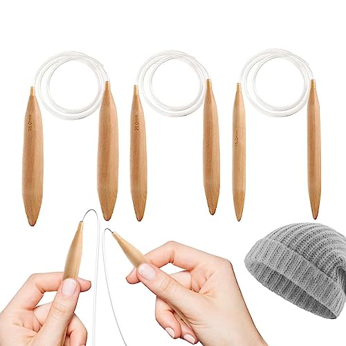 Jumbos Stricknadeln, 3 übergroße Holzstricknadeln, 3 Größen, extra große Stricknadeln mit 15 mm, 20 mm, 25 mm für riesiges dickes Garn Jumbos Stricknadeln, 3 übergroße Holzstricknadeln, 3 Größen, extra große Stricknadeln mit 15 mm, 20 mm, 25 mm für riesiges dickes Garn von Facynde