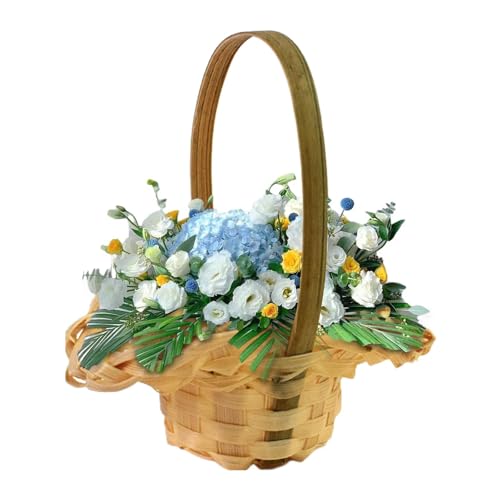 Korb für Blumen,Blumenmädchenkörbe, Hochzeitskorb leicht handgewebt für Hochzeit - Multifunktionaler tragbarer, eleganter Desktop-Behälter für Kleinigkeiten, Aufbewahrungskorb für Hochzeiten Korb für Blumen,Blumenmädchenkörbe, Hochzeitskorb leicht handgewebt für Hochzeit - Multifunktionaler tragbarer, eleganter Desktop-Behälter für Kleinigkeiten, Aufbewahrungskorb für Hochzeiten von Facynde