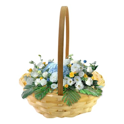 Korb für Blumenmädchen, Blumenkorb mit Griff - -Hochzeitskorb leicht handgewebt für Hochzeit,Multifunktionaler tragbarer, eleganter Desktop-Behälter für Kleinigkeiten, Aufbewahrungskorb für Hochze Korb für Blumenmädchen, Blumenkorb mit Griff - -Hochzeitskorb leicht handgewebt für Hochzeit,Multifunktionaler tragbarer, eleganter Desktop-Behälter für Kleinigkeiten, Aufbewahrungskorb für Hochze von Facynde