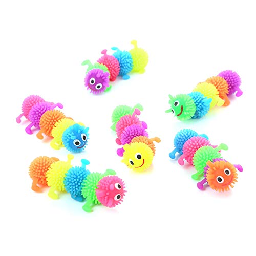 Raupe Lindert Stressspielzeug,Bunte Sensorische Fidget Mitgebsel Geburtstag Kindergeburtstag Kinder Erwachsene Rainbow Random Color von Facynde