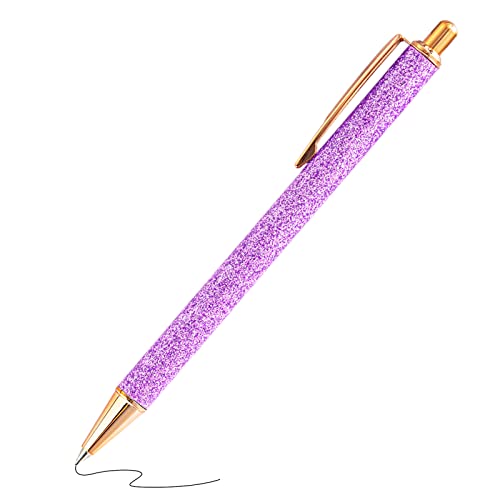 Kugelschreiber, glitzernde Stifte, Glitzer-Stifte für Männer und Frauen, ausgefallene Stifte, bedruckt, schwarze Tinte, hellviolett von Fadace