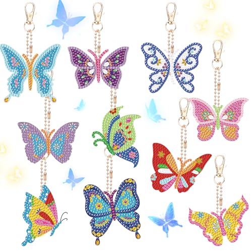 10 Stück 5D Diamond Art Schlüsselanhänger Schmetterling Doppelseitig Mosaik Diamant Schlüsselanhänger Set Strass Painting Anhänger Crystal Schlüsselbund Anhänger Geschenke für Kinder Mädchen Frauen 10 Stück 5D Diamond Art Schlüsselanhänger Schmetterling Doppelseitig Mosaik Diamant Schlüsselanhänger Set Strass Painting Anhänger Crystal Schlüsselbund Anhänger Geschenke für Kinder Mädchen Frauen von Fadcaer