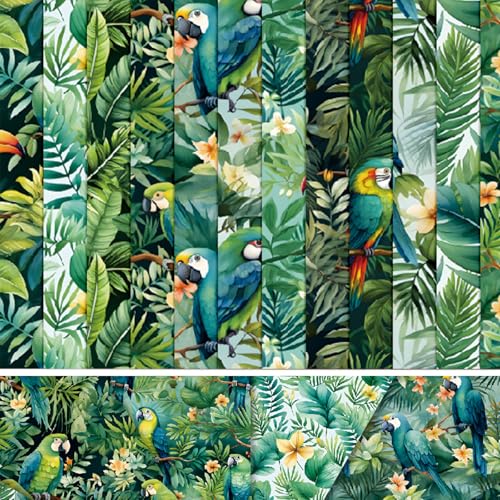 24 Blatt Scrapbooking-Kartonpapier, 15,2 x 15,2 cm, Papierblöcke für Scrapbooking, Blumenmuster, dekoratives Kartenpapier für Scrapbooking, Fotoalbum, Kunst, Handwerk, Geschenkkarten (Tropenwald, 15,2 von Fadcaer