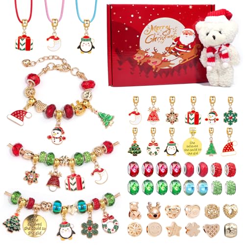 47 Stück Weihnachten Charm Armband Kit, Weihnachten Armbänder Selber Machen Schmuck Bastelset für Kinder und Frauen, Weihnachten DIY Armbänder Charms Ahänger Basteln Set mit Geschenkbox 47 Stück Weihnachten Charm Armband Kit, Weihnachten Armbänder Selber Machen Schmuck Bastelset für Kinder und Frauen, Weihnachten DIY Armbänder Charms Ahänger Basteln Set mit Geschenkbox von Fadcaer